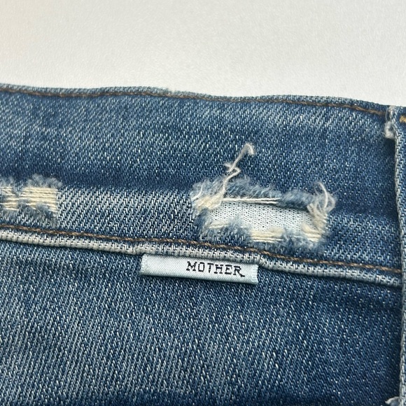 Mother The Dropout Jeans Size 25 Denim Blue Distressed Tequila Truth 31x26.5 - Picture 12 of 16